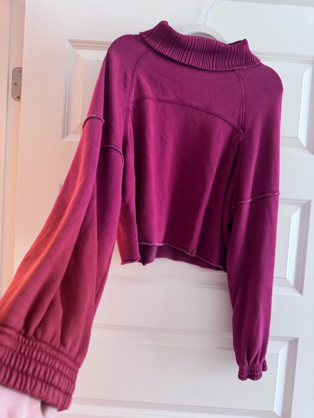 AERIE Dusty Red Cropped Turtleneck Sweater